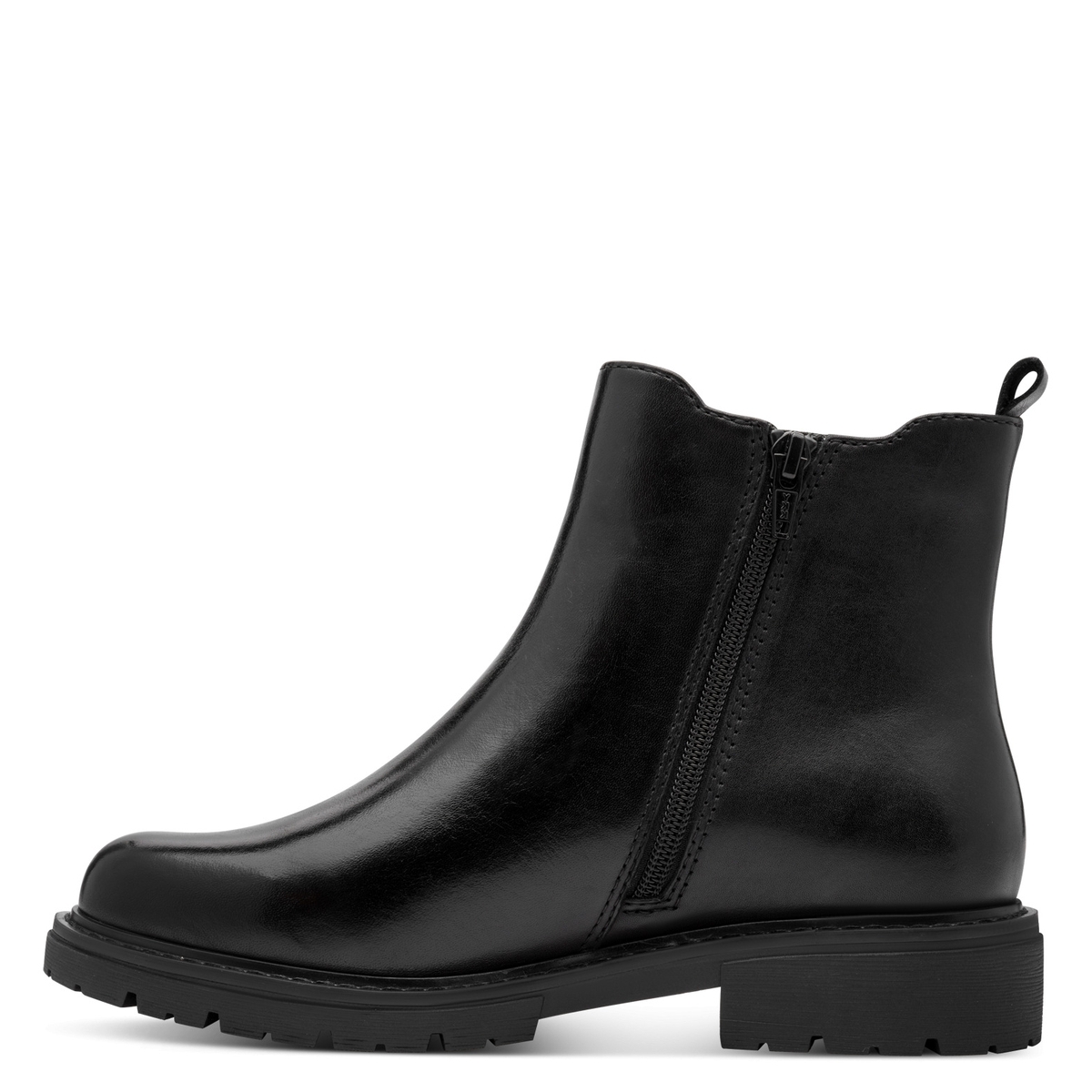 Bottine Chelsea en cuir noir, JANA