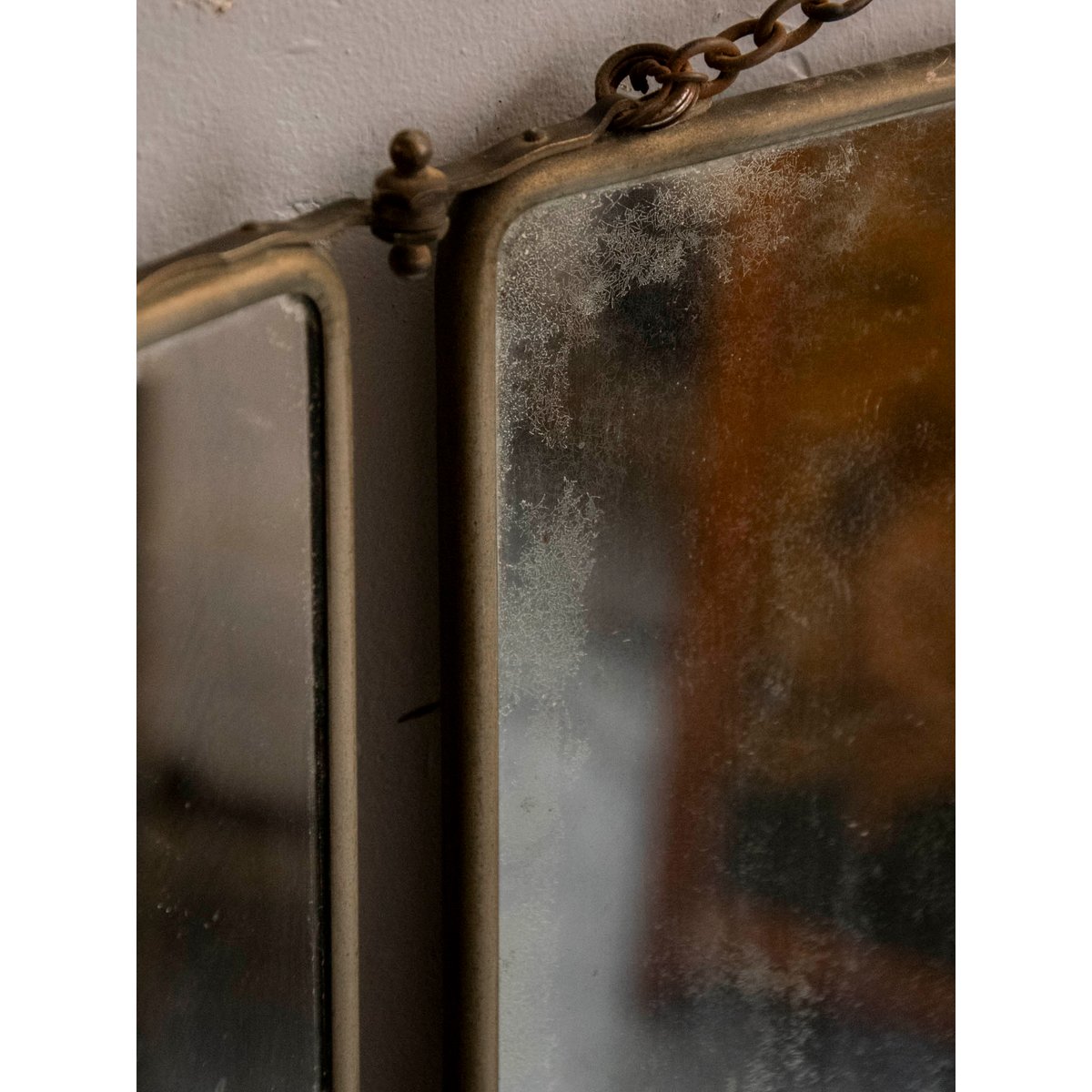 Miroir de barbier en inox Georges N°1436 - Bon état métal, DEBONGOUT