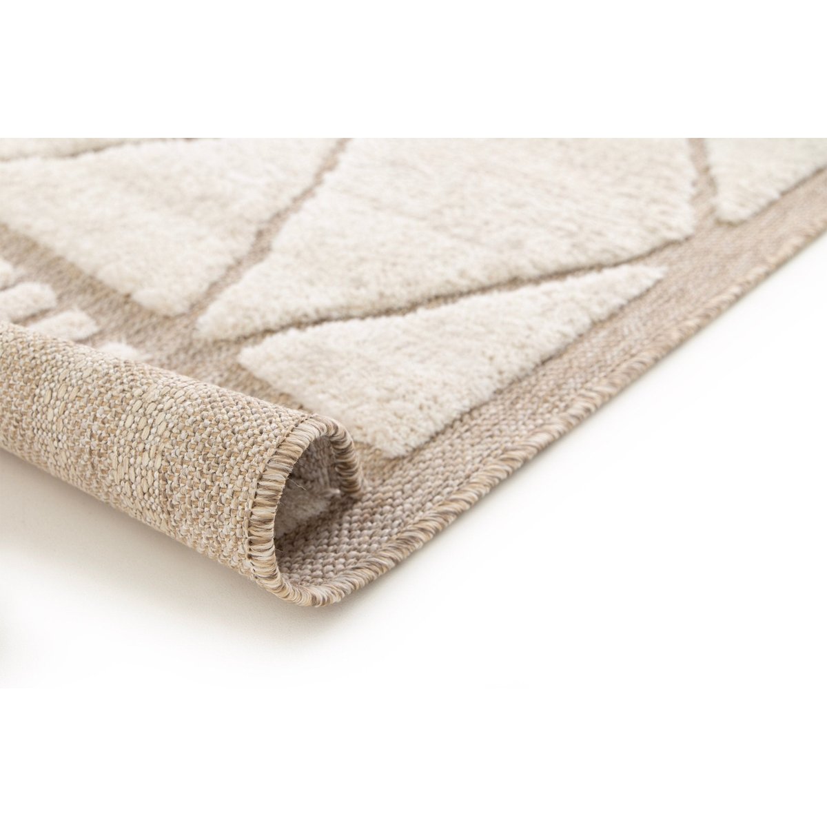 Tapis design inspiration ethnique effet relief ALBA beige sable, AFK LIVING