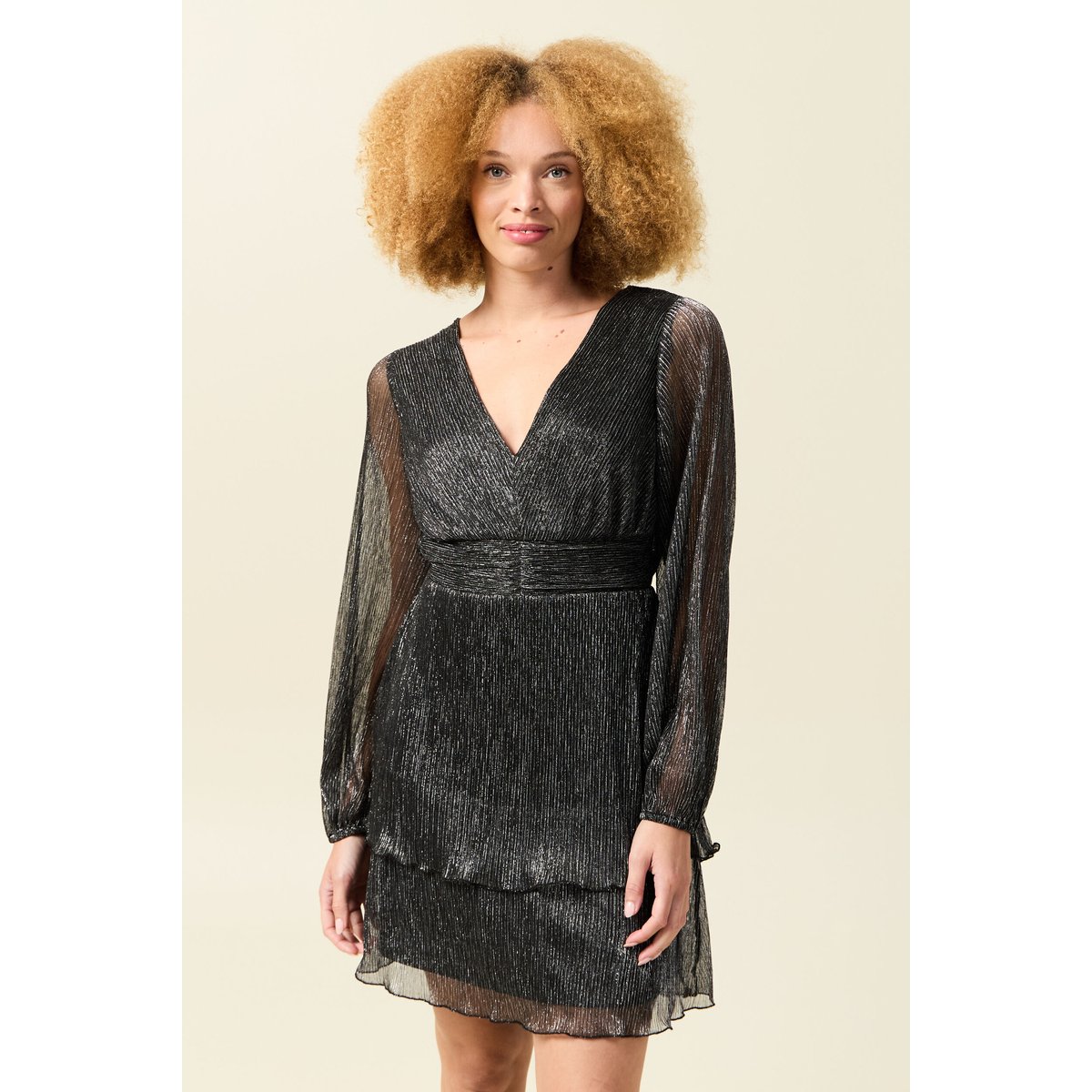 Robe manches longues doublée gris argent, BONOBO