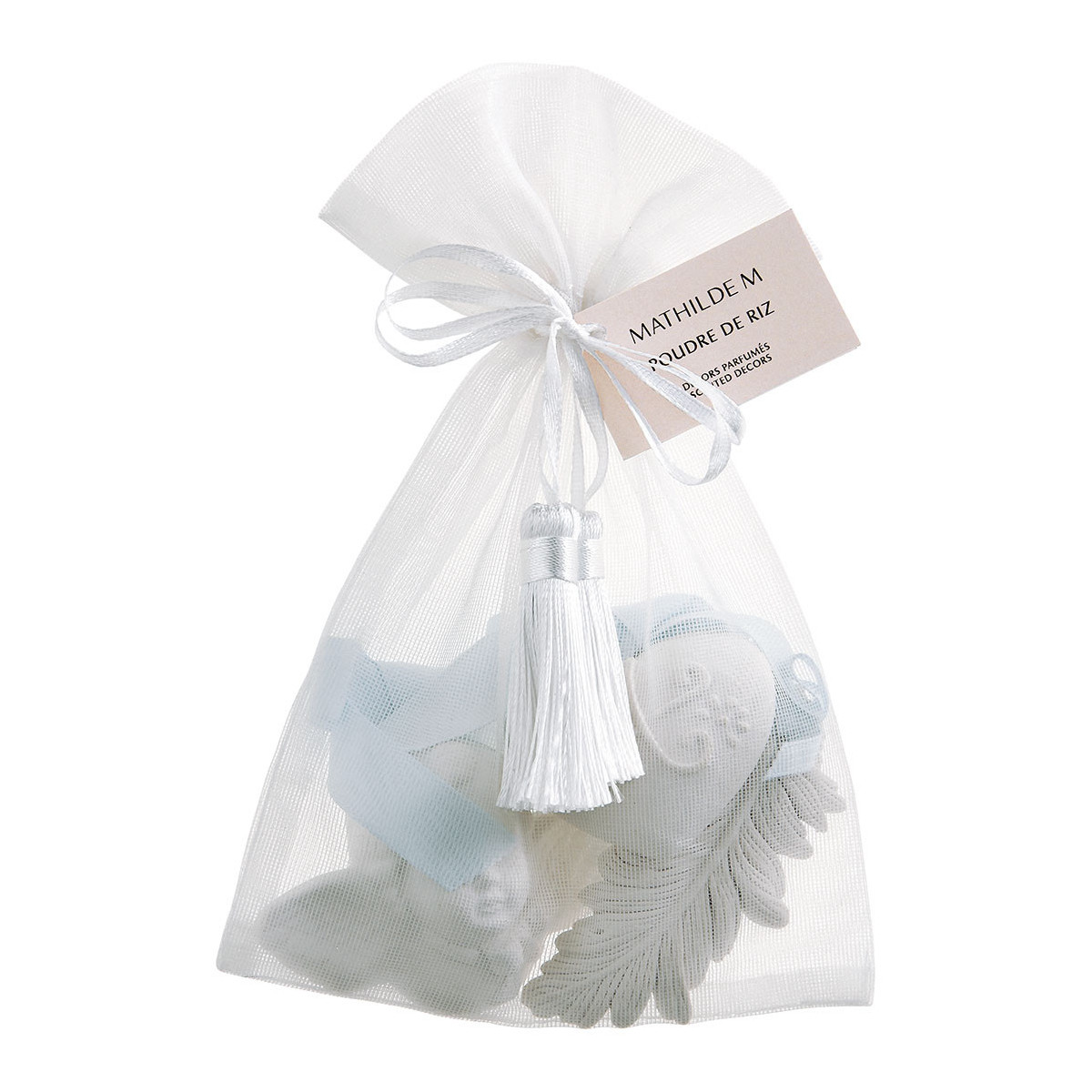 Pochon 3 décors parfumés Poudre de Riz blanc, MATHILDE M
