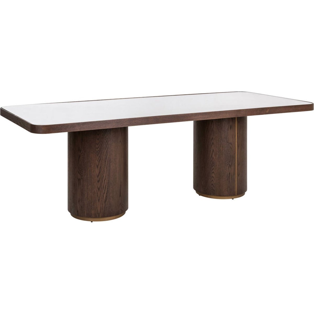 Table à manger chêne et verre, WILLOX beige et marron bois, RECOLLECTION