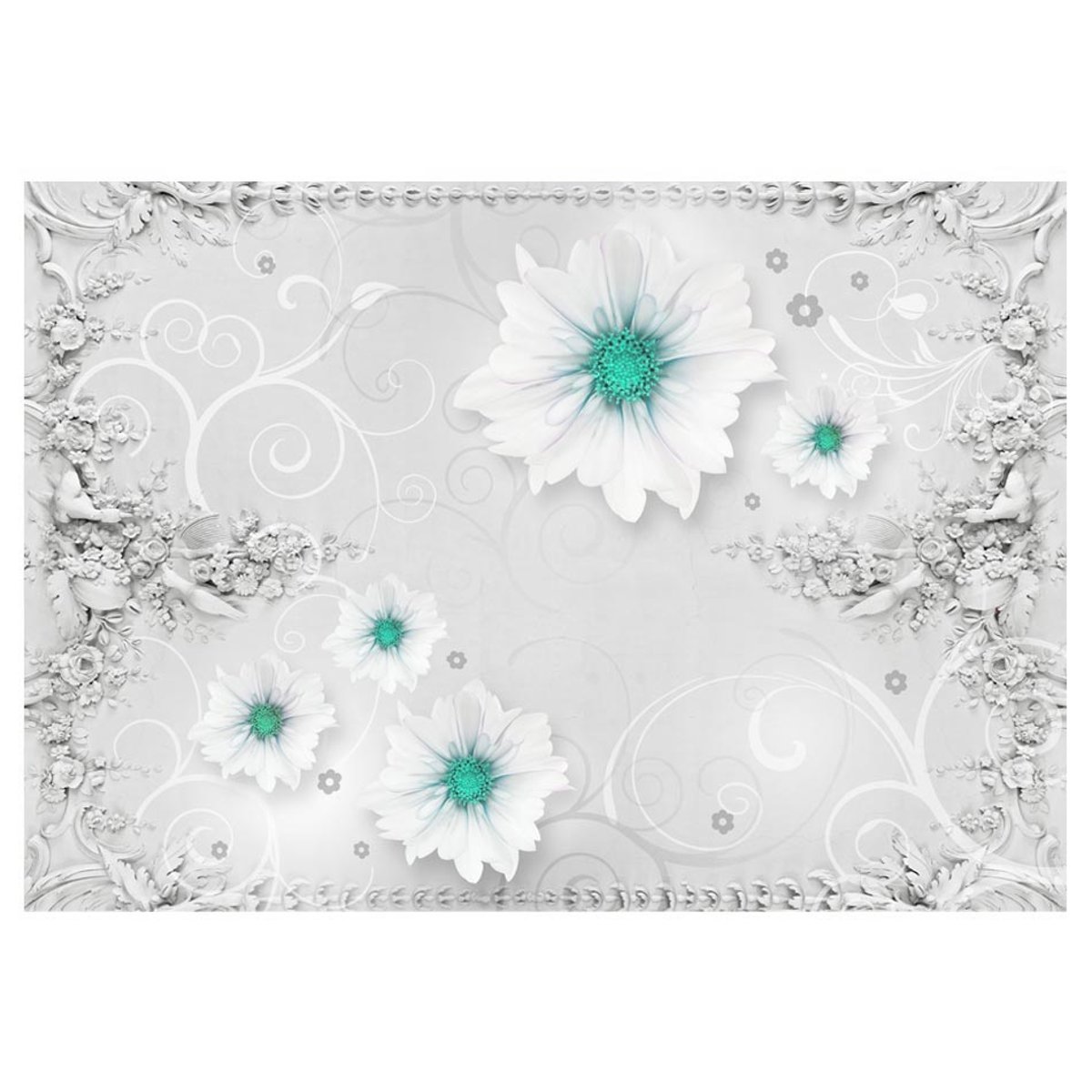 Papier peint intissé panoramique Fleurs Rise of romantic love II multicouleur, EDEN