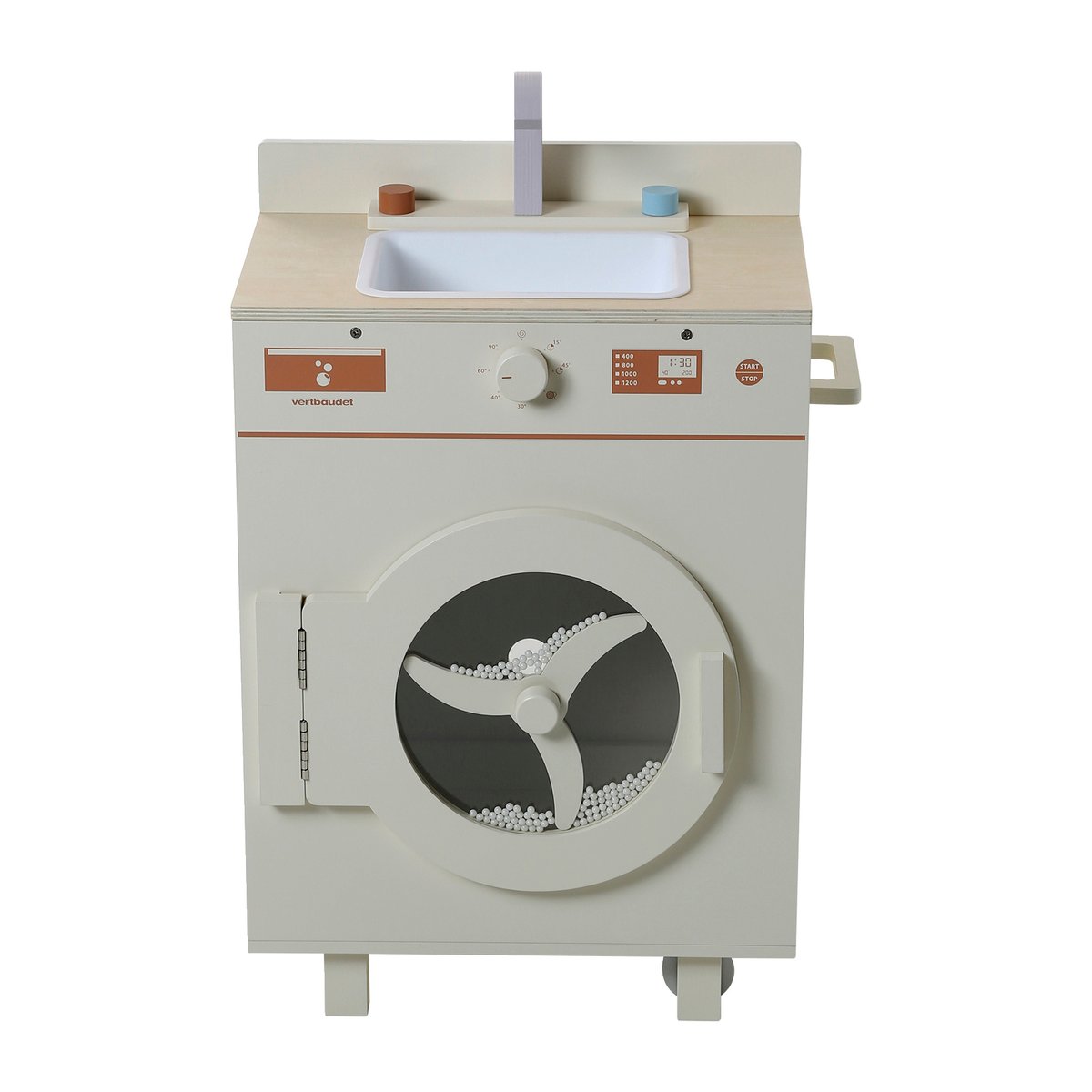 Machine à laver et à repasser avec accessoires en bois FSC® écru, VERTBAUDET