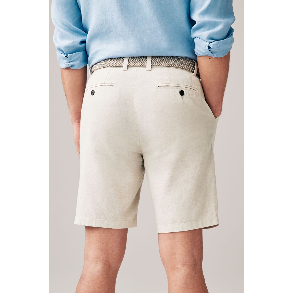 Short chino ceinture fournie grège, NEXT