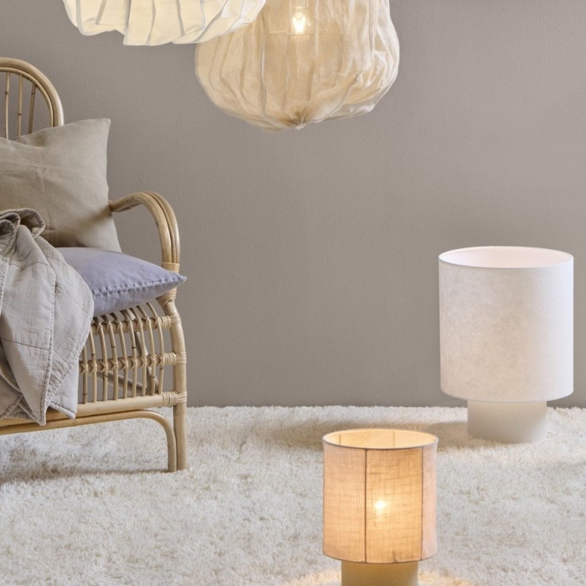 Lampe à poser design béton papier blanc, IB LAURSEN