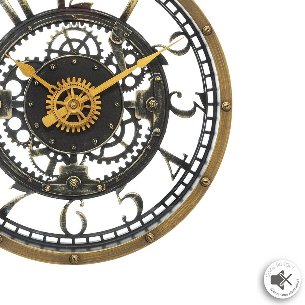Horloge Silencieuse Méca D27 marron, ATMOSPHERA