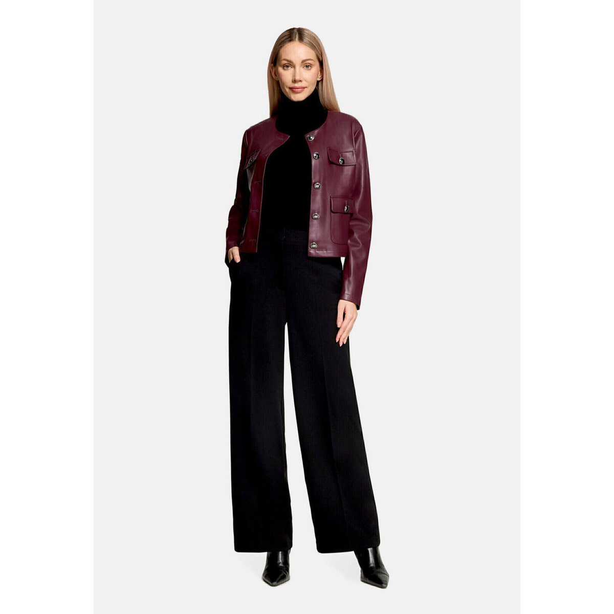 Veste blazer à manches longues dark aubergine, BETTY BARCLAY