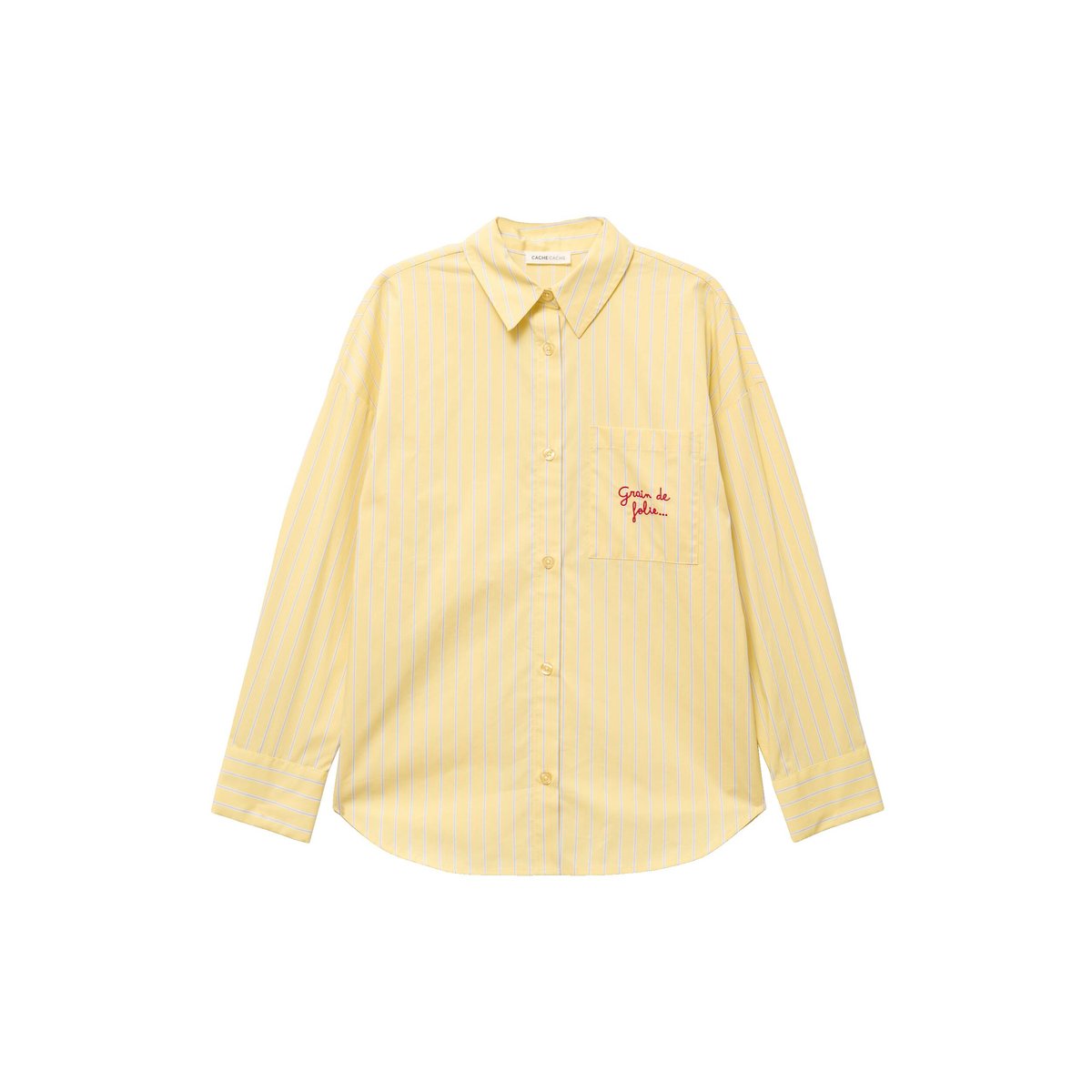 Chemise oversize manches longues jaune, CACHE CACHE