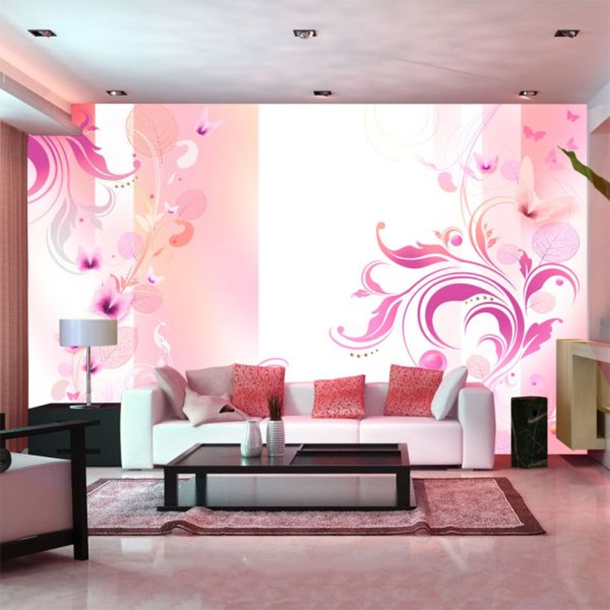 Papier peint intissé panoramique Rose passion rose, EDEN