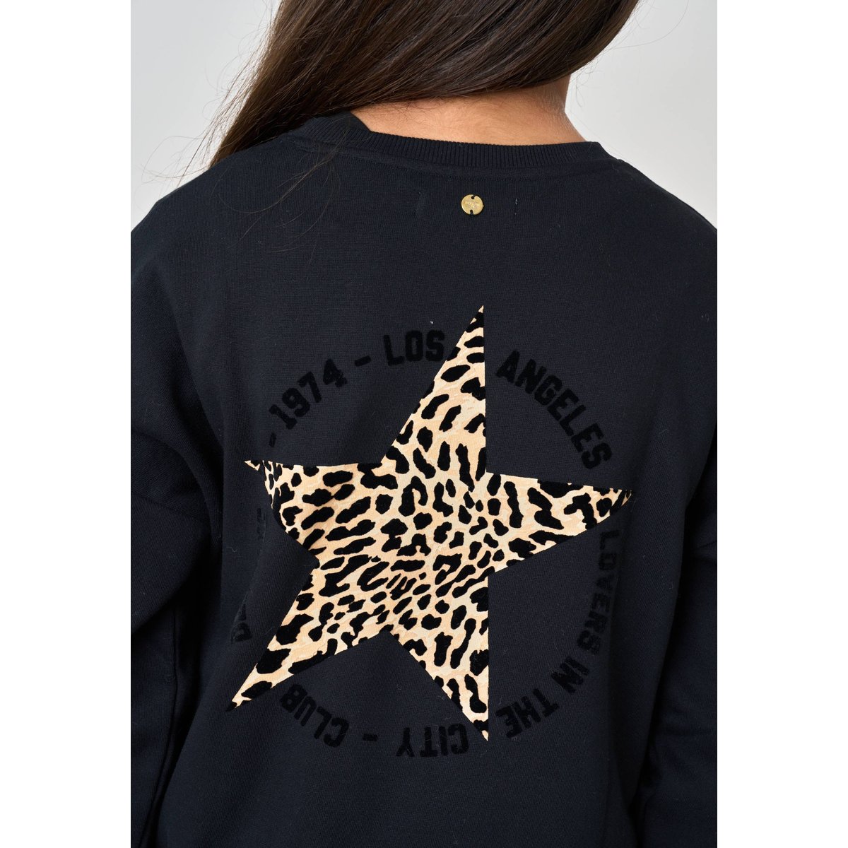 Sweat fille imprimé étoile léopard LEOSTAR black, DEELUXE