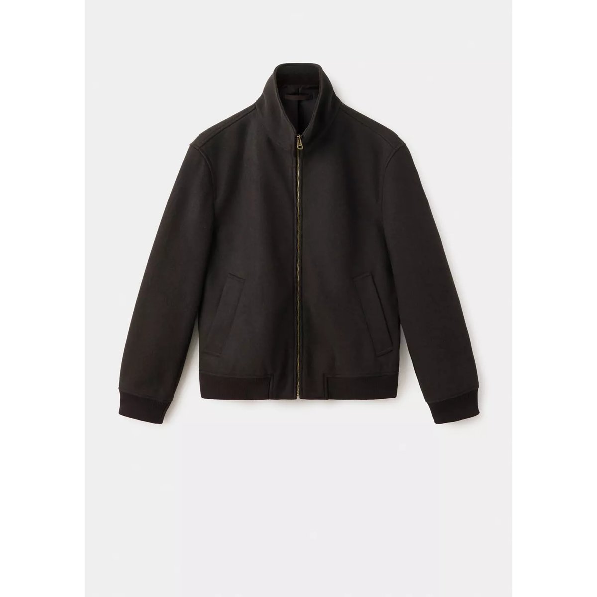Veste col cheminée à poches café, MANGO MAN
