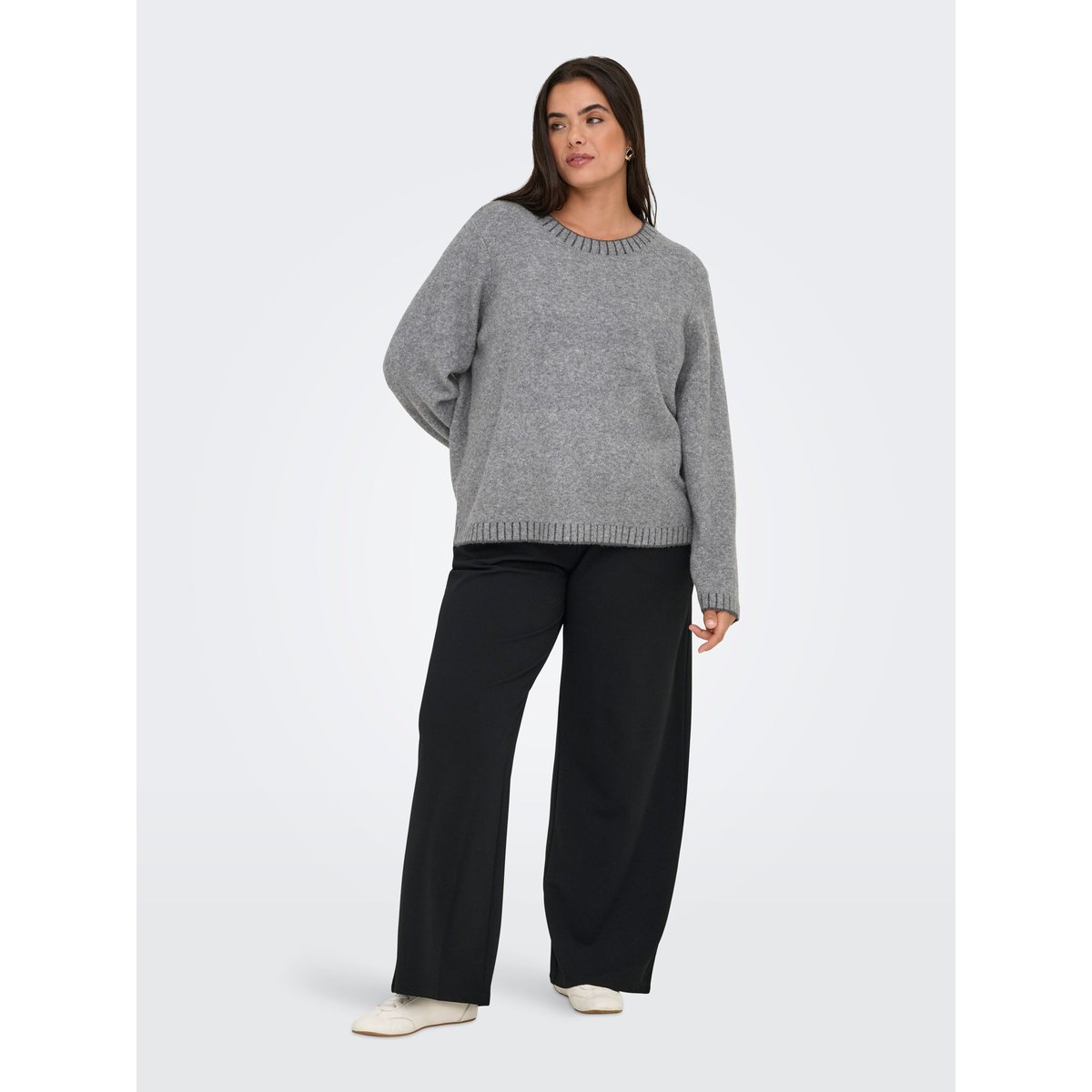 Pull En Maille medium grey melange, ONLY CARMAKOMA