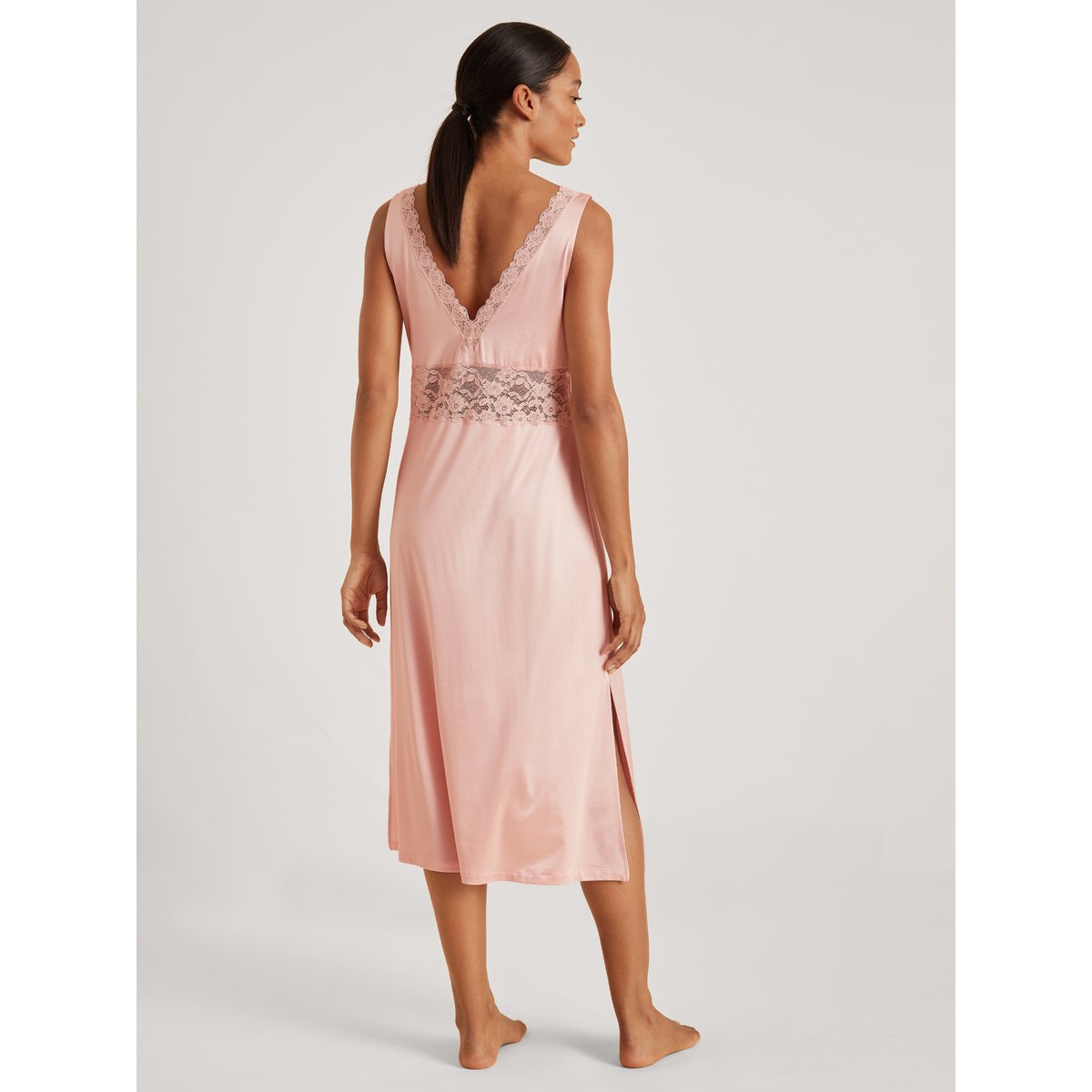 Chemise de nuit, longueur 120cm, Cradle to Cradle Certified® sans manches Viscose 100% NATURE ROMANCE rose pêche, CALIDA
