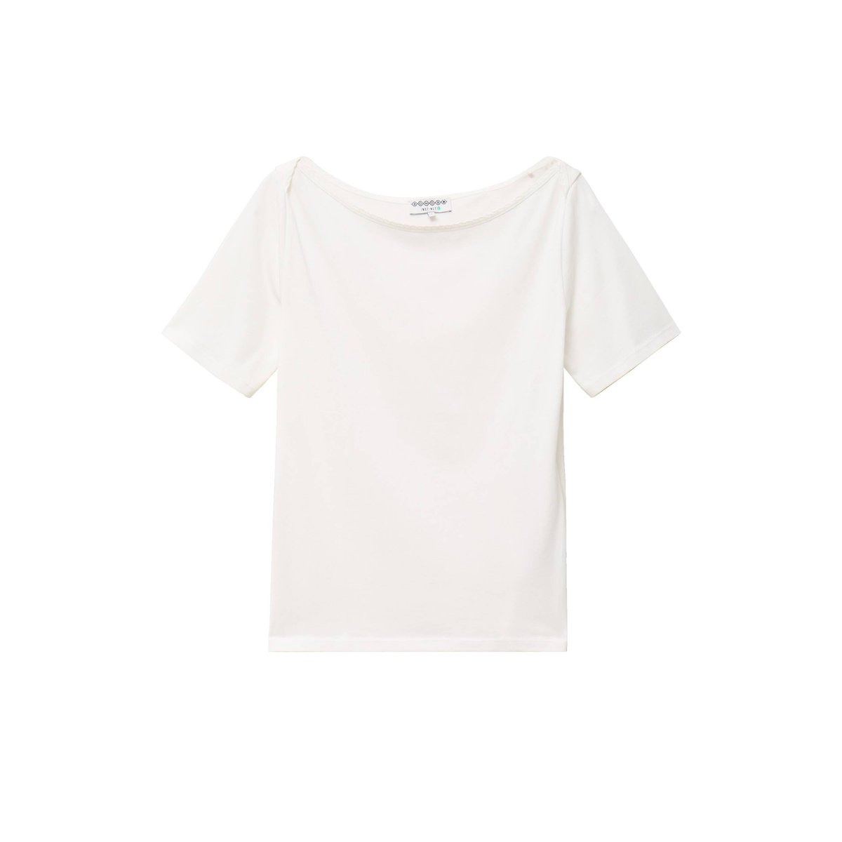 T-shirt ajusté manches courtes ecru, BONOBO