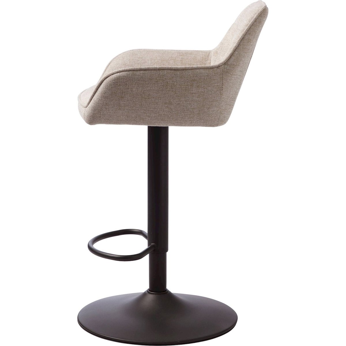 Tabouret de bar réglable dossier capitonné gris chiné, RECOLLECTION