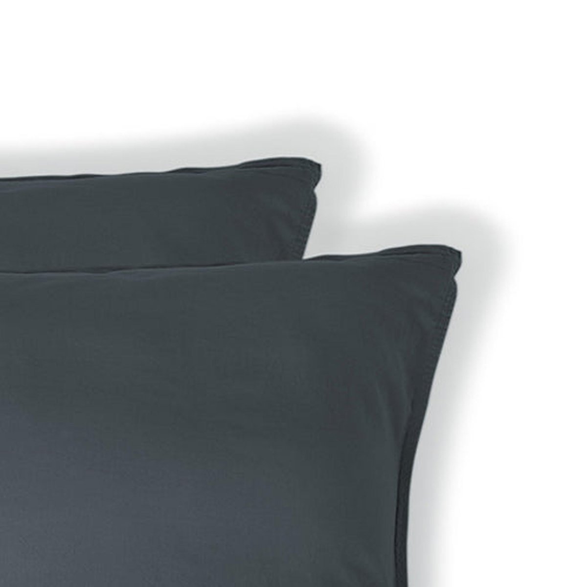 Taie d'oreiller (x2) coton lavé LUNA bleu orage, FEBRONIE