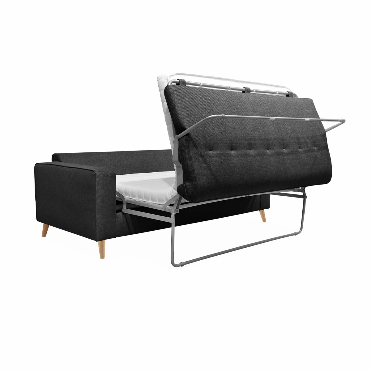 Canapé lit convertible 3 places avec matelas 12cm - Fabriqué en France TOULOUSE beige, SWEEEK