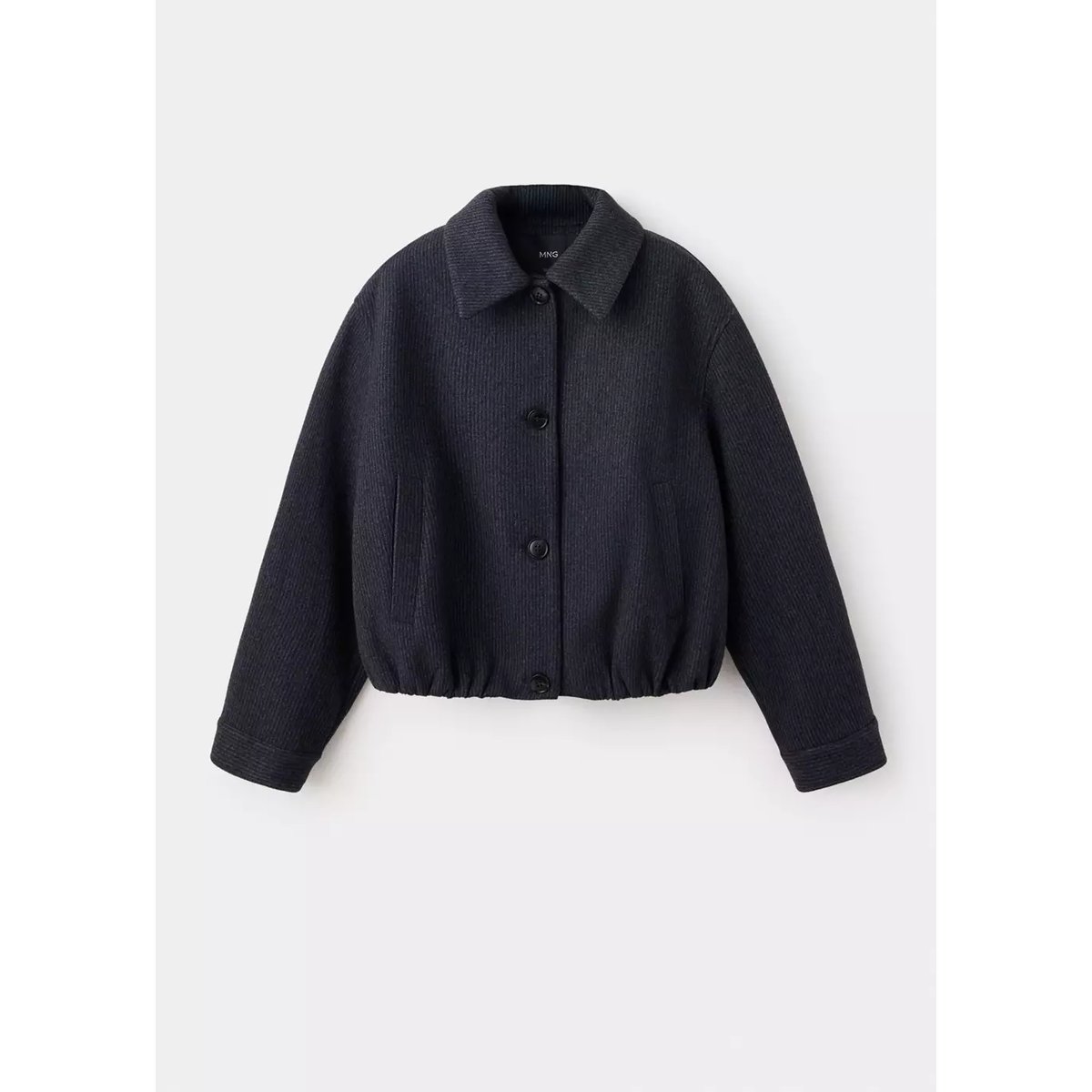 Manteau drap de laine rayé bleu marine, MANGO TEEN