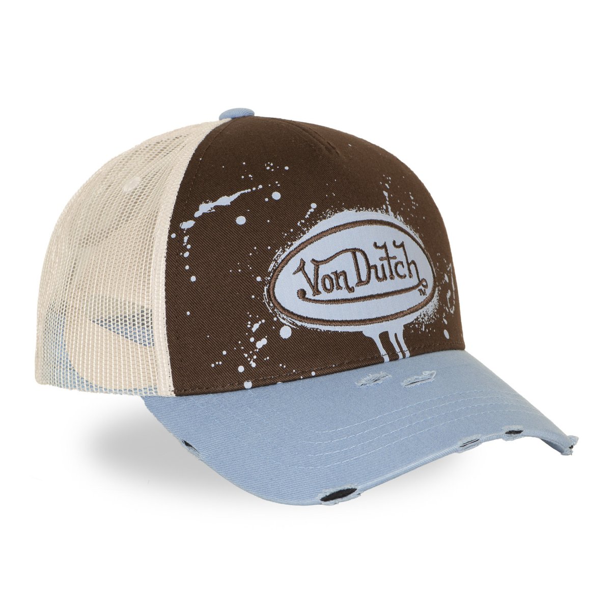 Casquette Trucker TAG bleu clair/marron/beige, VON DUTCH