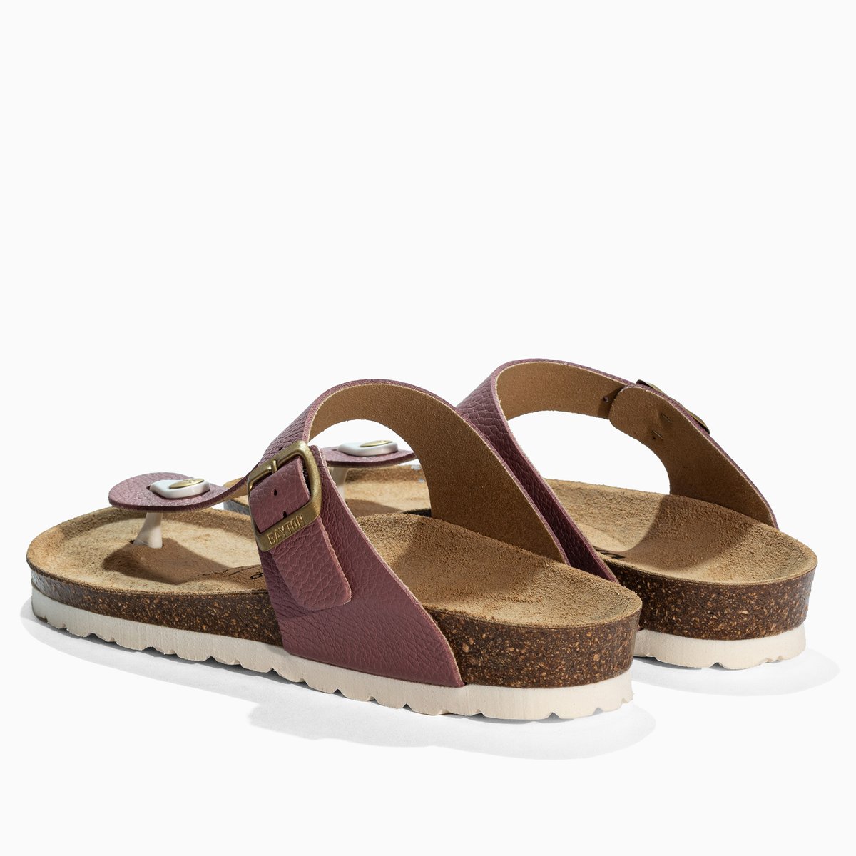 Tongs en cuir MERCURE rose, BAYTON