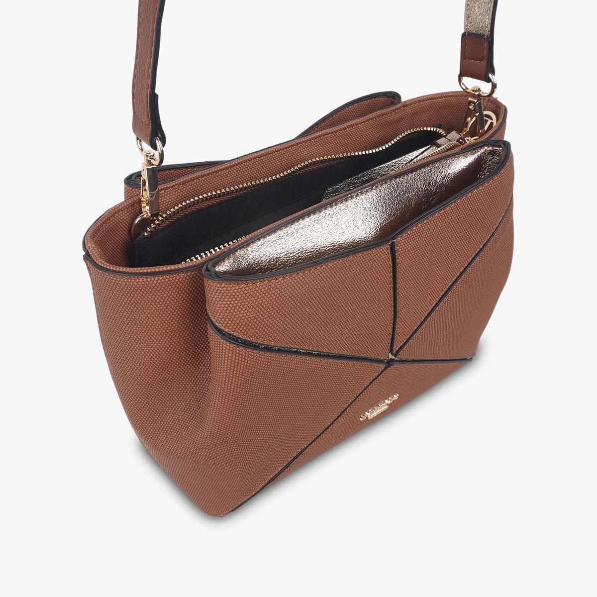 Sac multi poches Tamelia cognac,doré, LOLLIPOPS