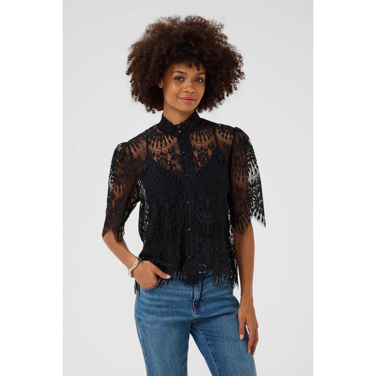 Blouse à manches courtes noir black, CULTURE