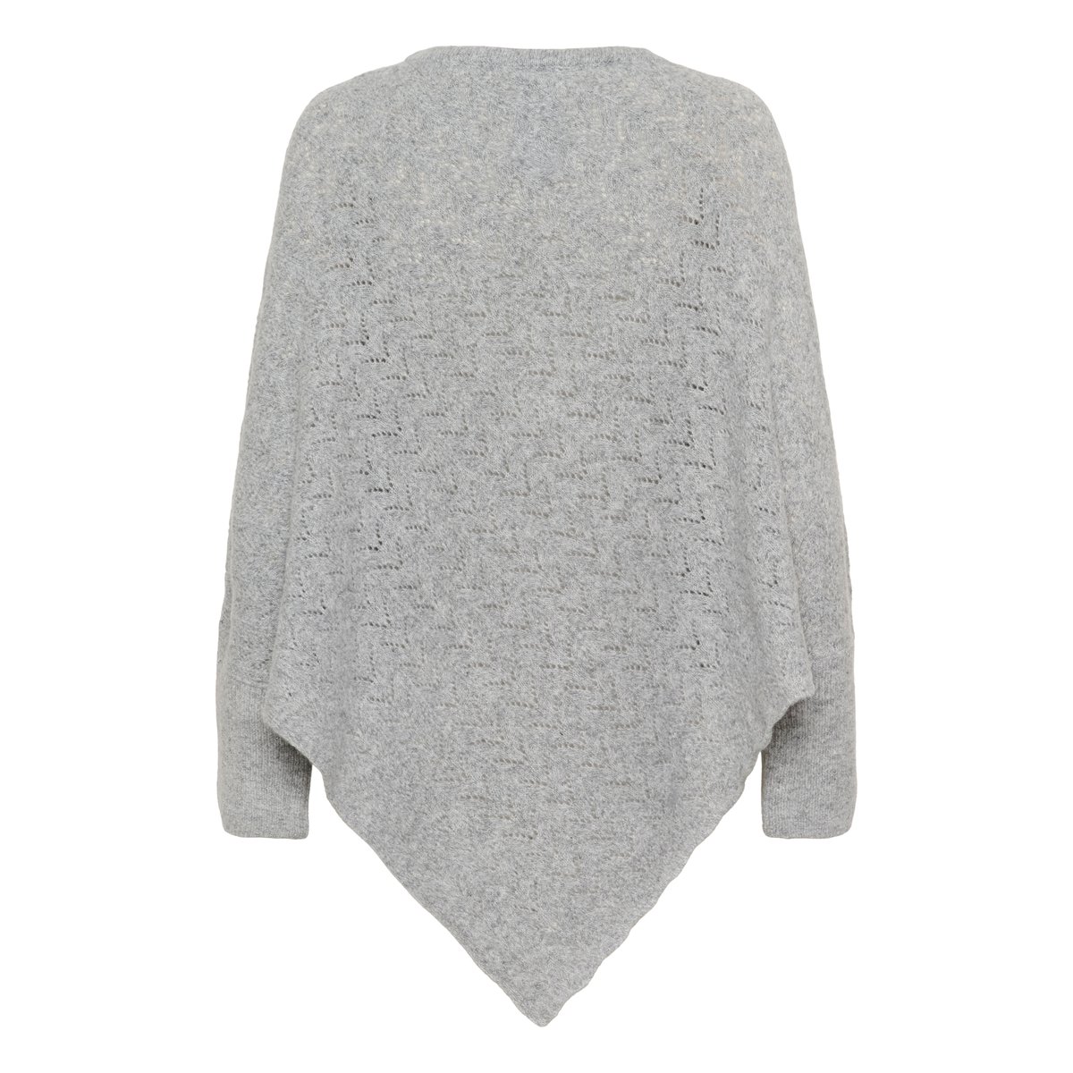 Poncho gris light grey melange, CREAM