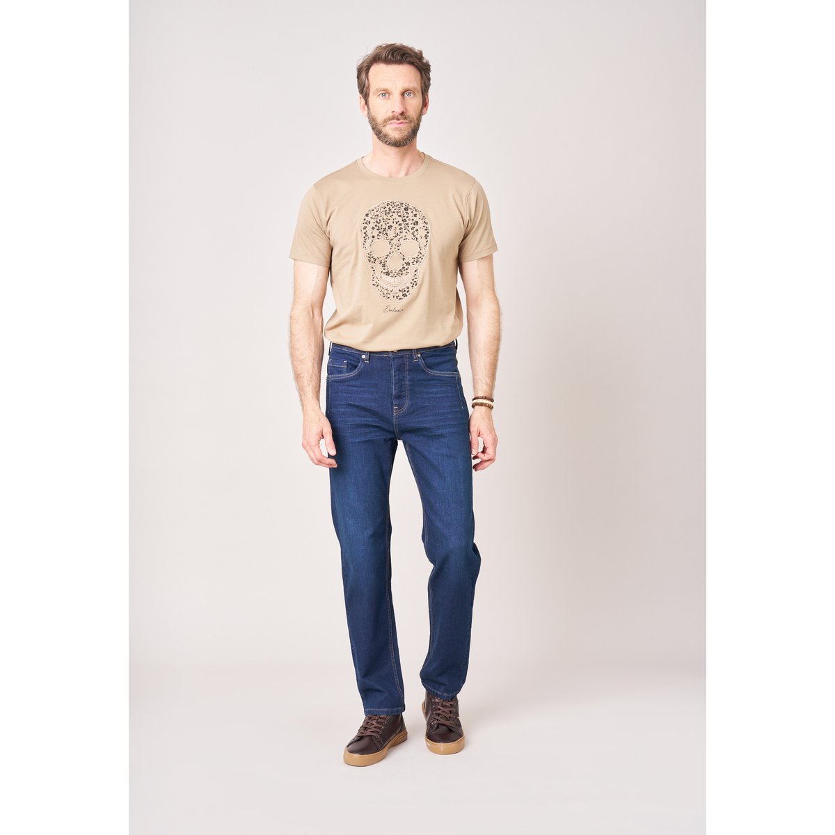 Jean straight homme bleu délavé SKYE bleu moyen délavé, DEELUXE