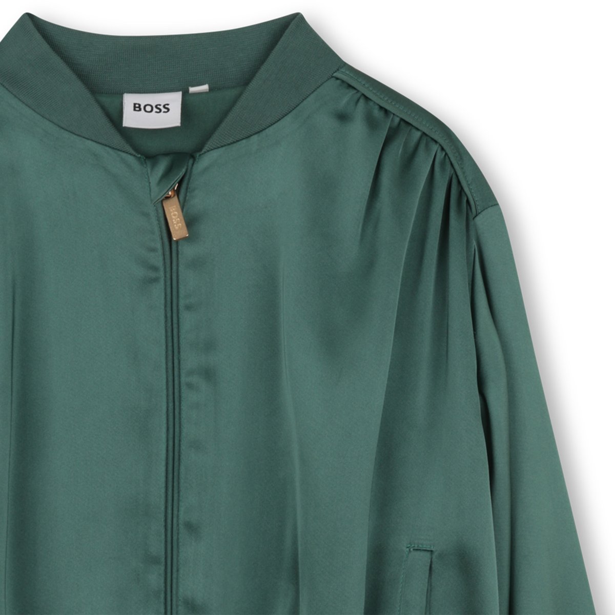 Sweat zippé à capuche vert sapin, BOSS KIDSWEAR