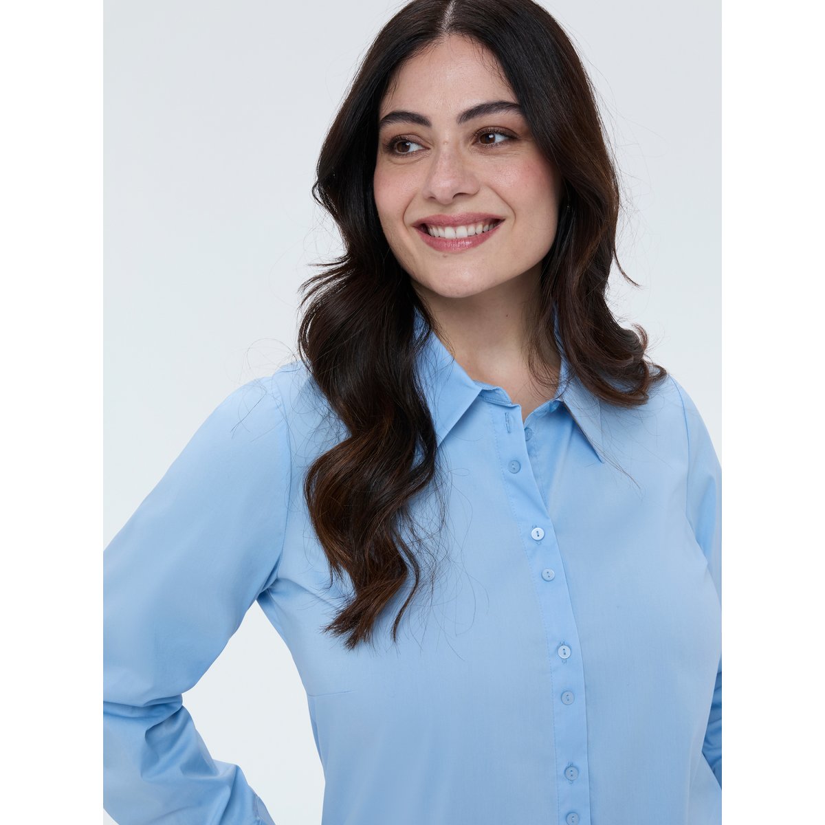 Chemise classique en popeline light - blue, FIORELLA RUBINO