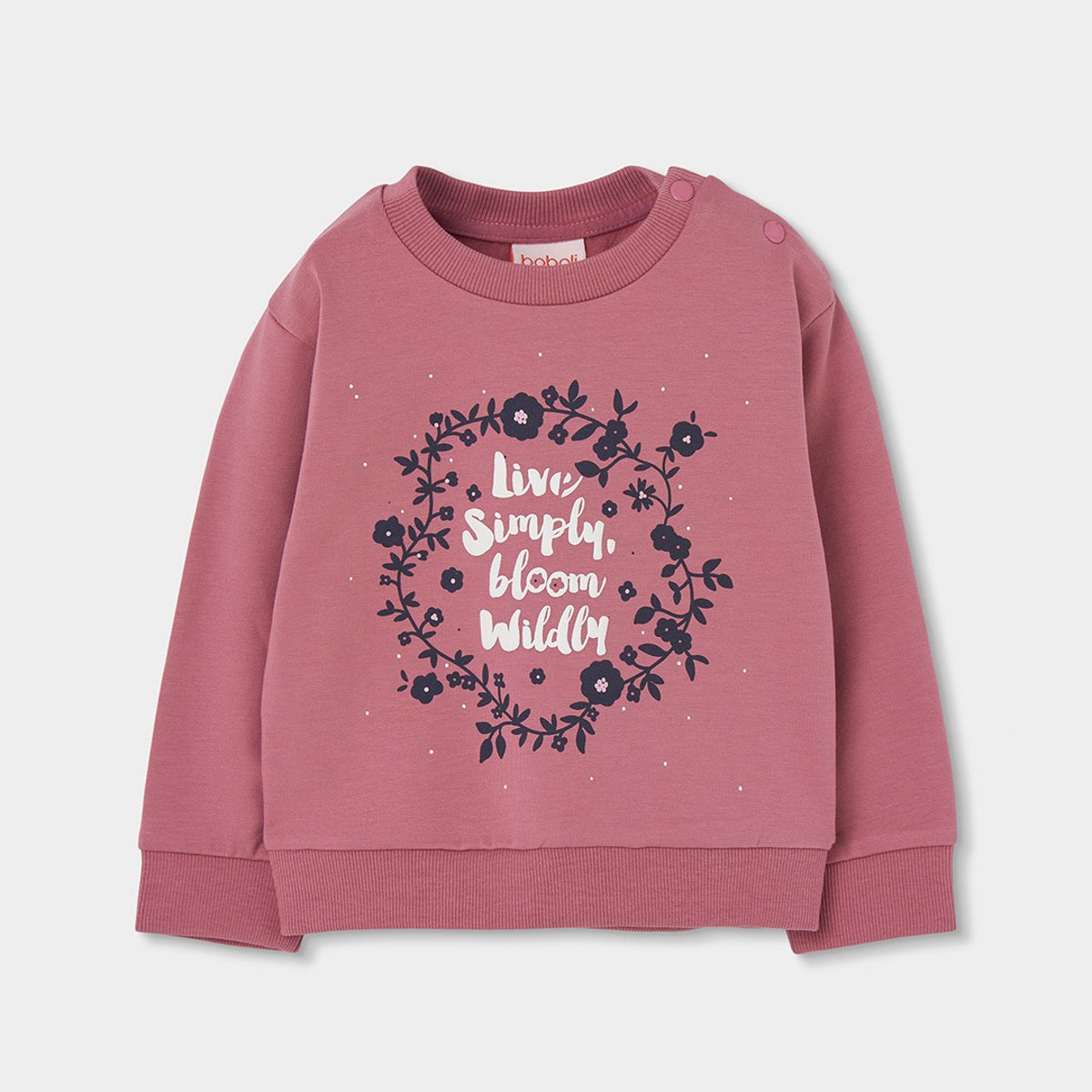 Ensemble fille molleton imprimé fleurs rose, BOBOLI