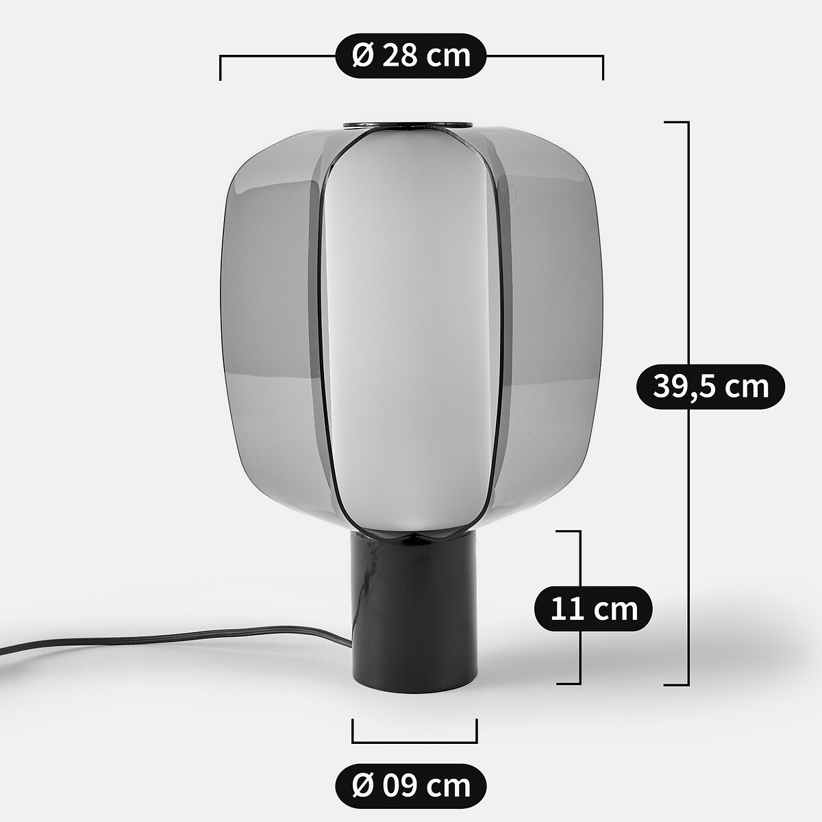 Tischlampe aus Plexiglas, Opalglas und Eisen, MELIA braun, LA REDOUTE INTERIEURS