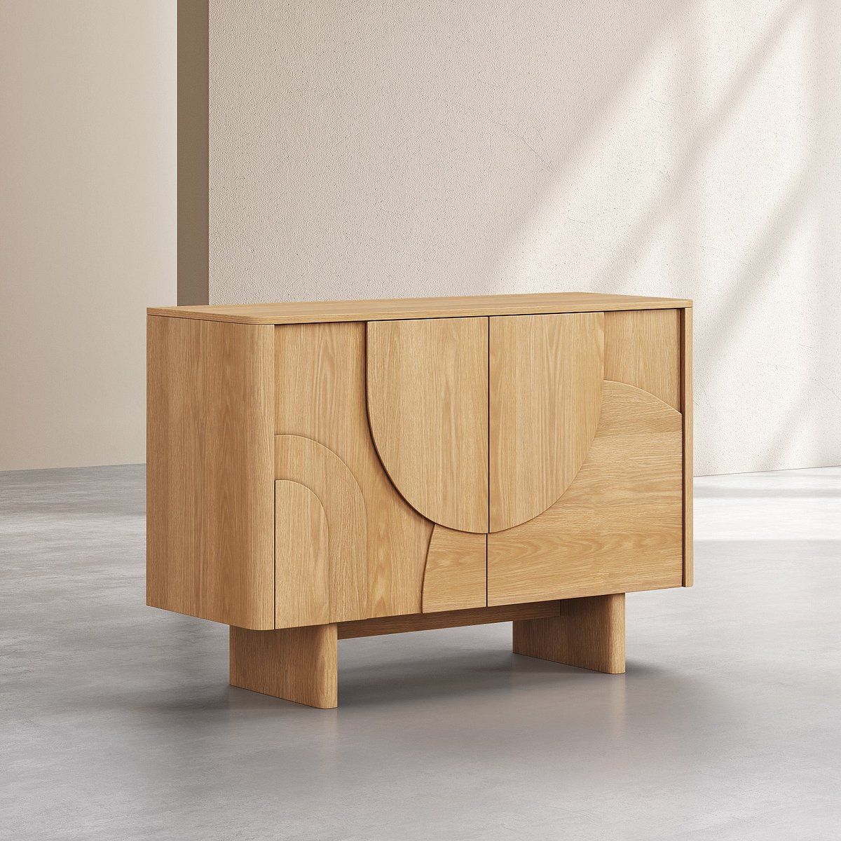 Buffet bas 2 portes en chêne MILORD naturel clair, HABITAT
