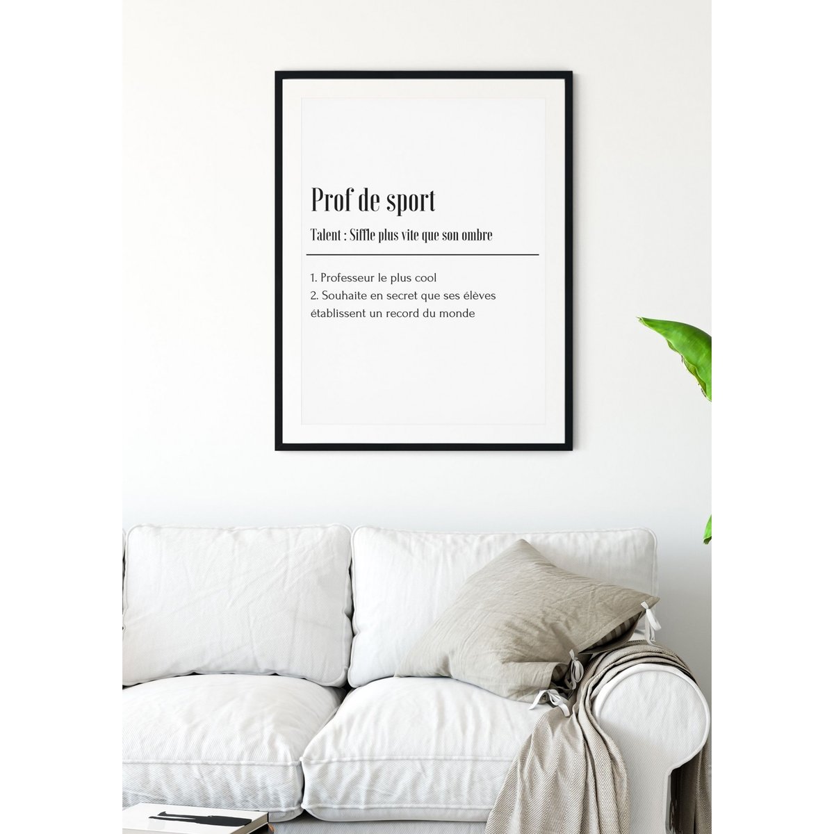 Affiche Définition Professeur de Sport blanc, L'AFFICHERIE