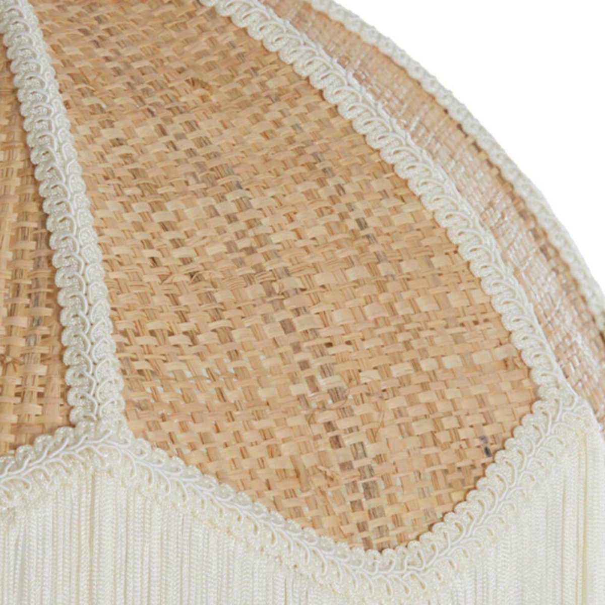 Suspension raphia et textile Malacia beige, MILLUMINE
