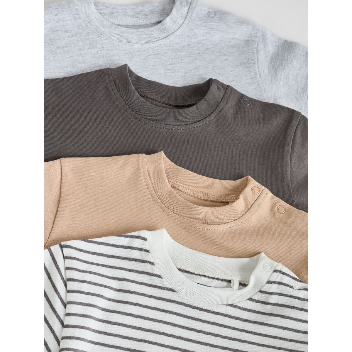 T-shirt bébé à manches courtes, lot de 4 mono/neutre, NEXT