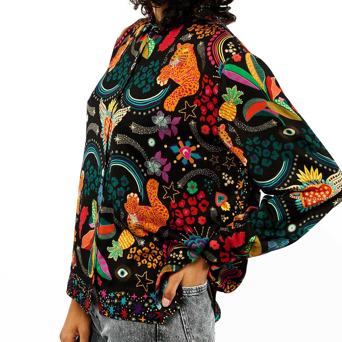 Chemise imprimé à motifs BONAVENTURE CRAZY WOLRD noir, WILD
