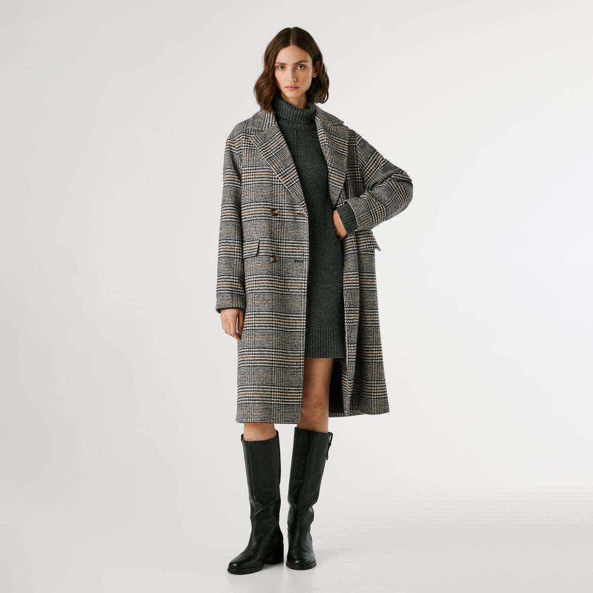 Manteau Pied-De-Poule rose, PEPE JEANS