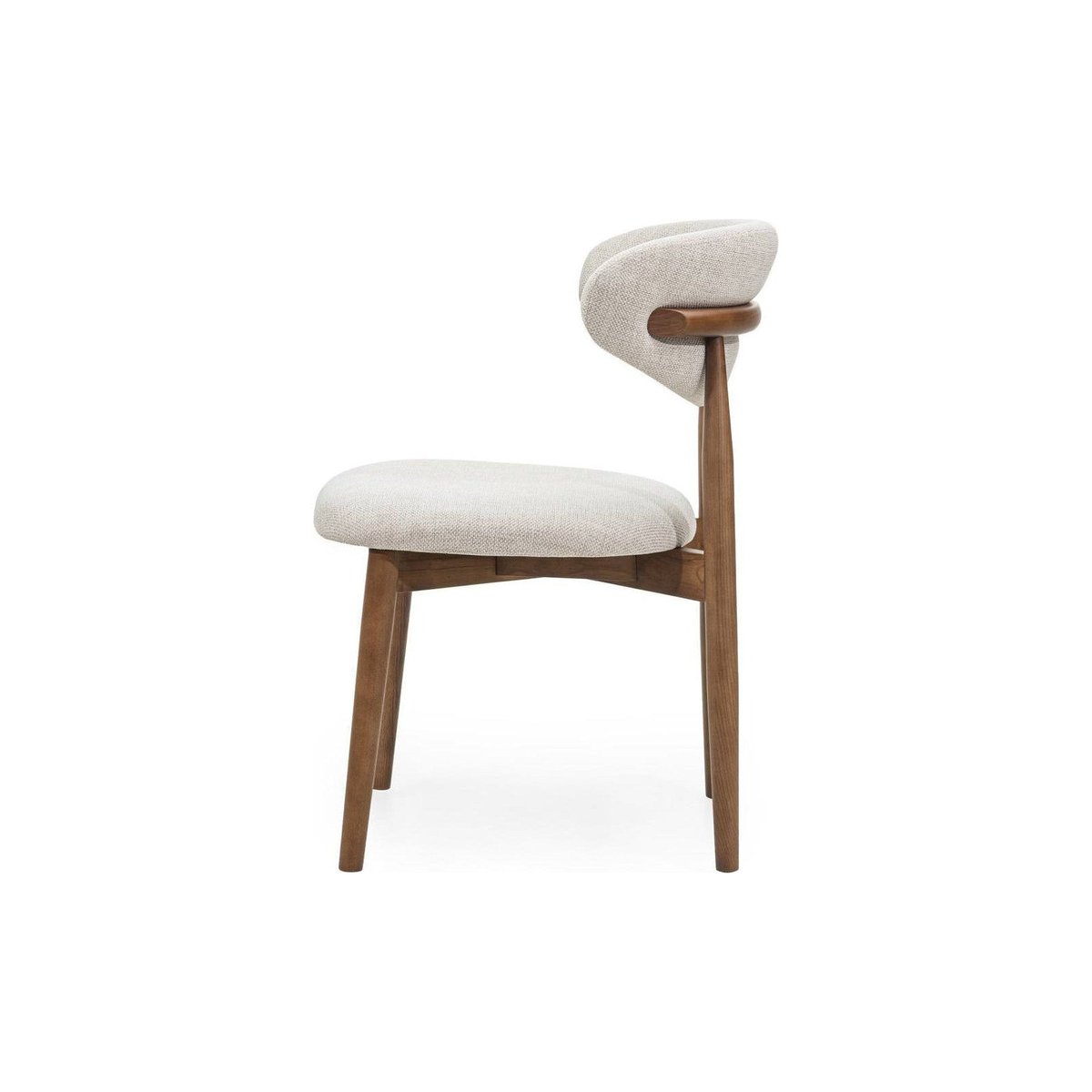 Chaise de salle à manger collection MIRALI beige et bois brun chaleureux, RECOLLECTION