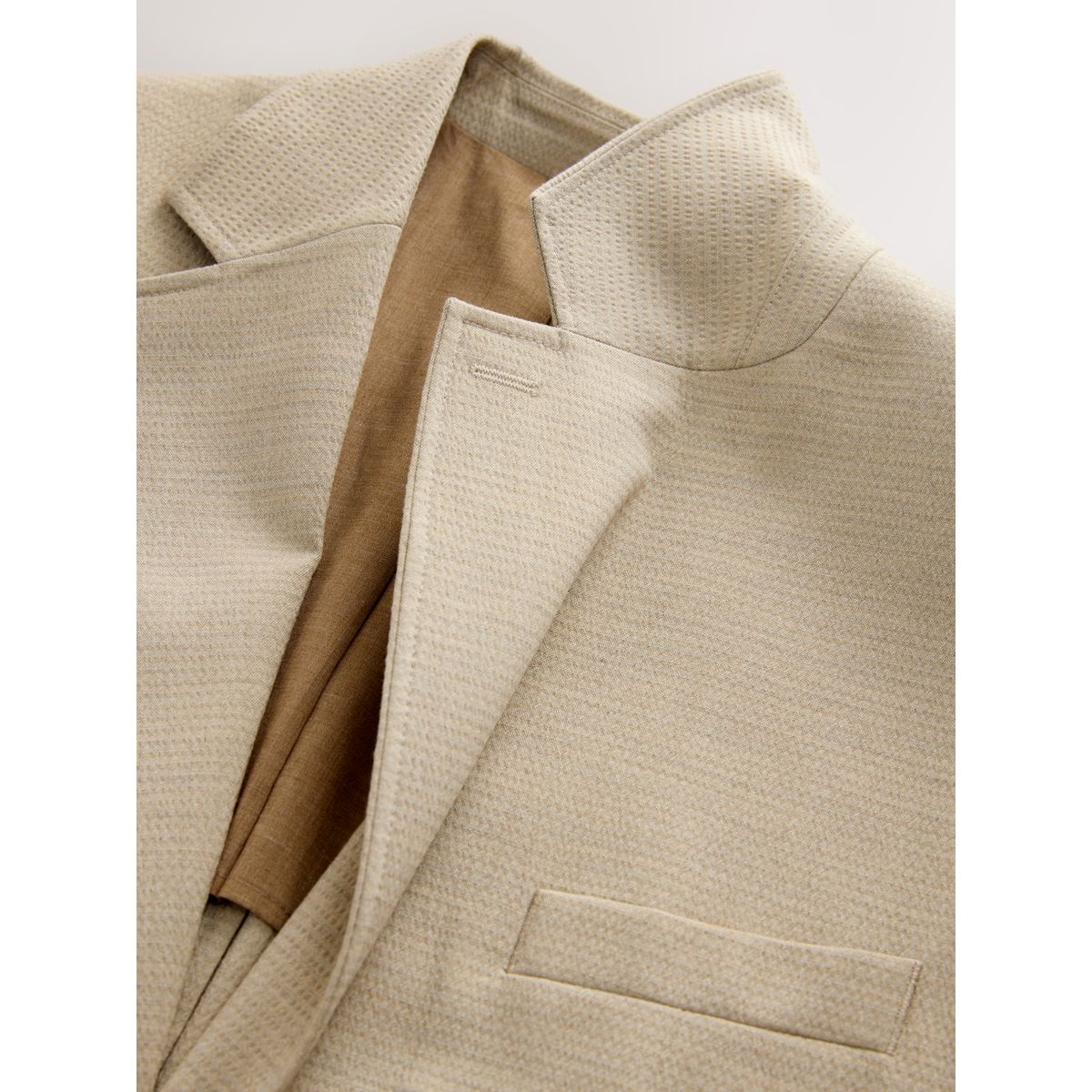 Veste de costume en seersucker texturé grège, NEXT