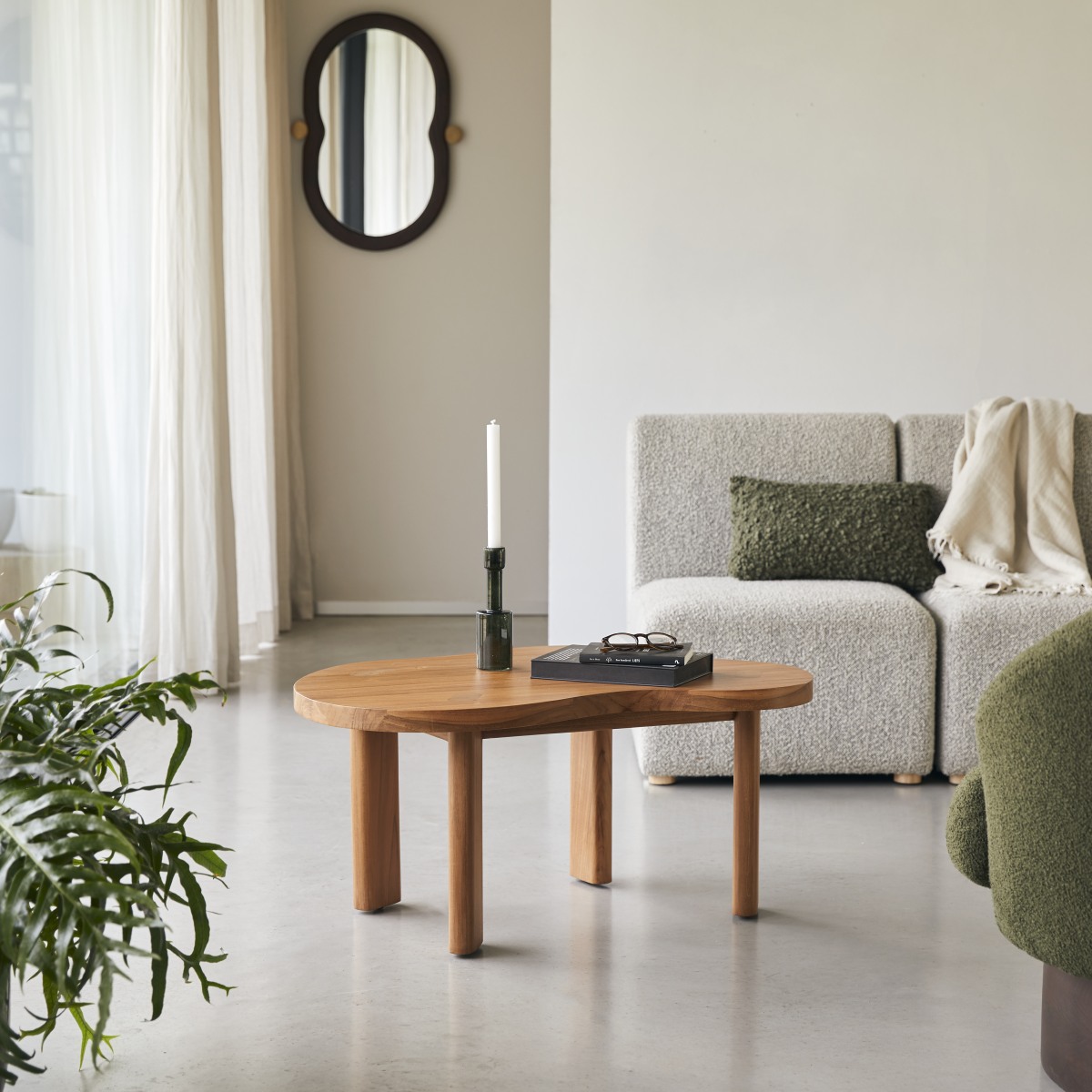 Table basse en Teck massif, LOTHAIRE naturel, TIKAMOON
