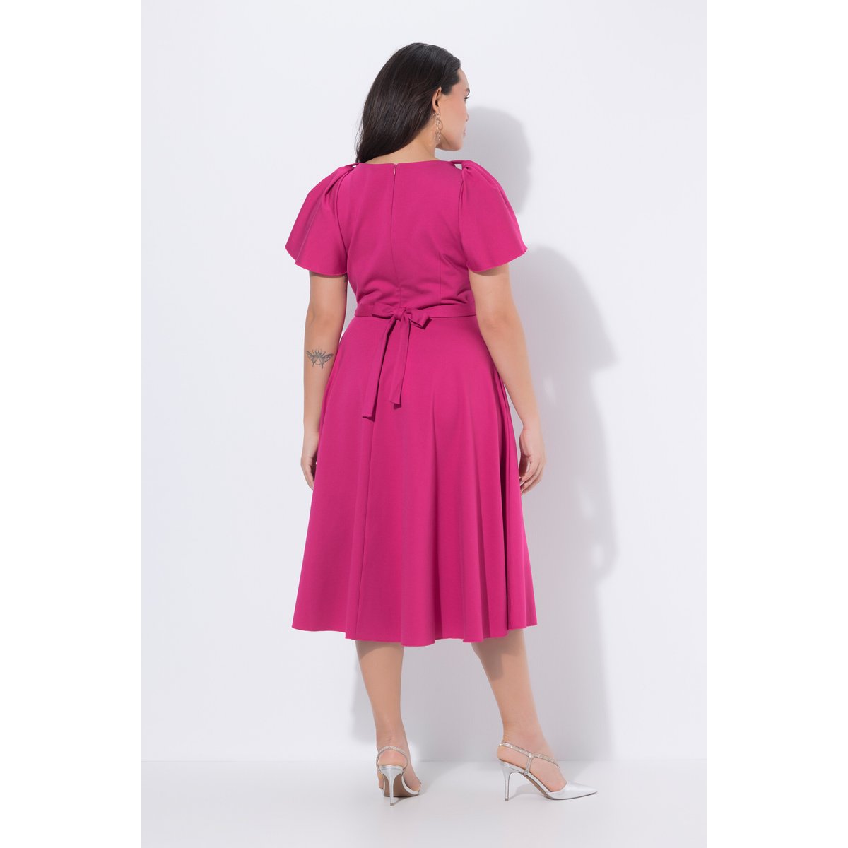 Robe de soirée longueur midi magenta, ULLA POPKEN