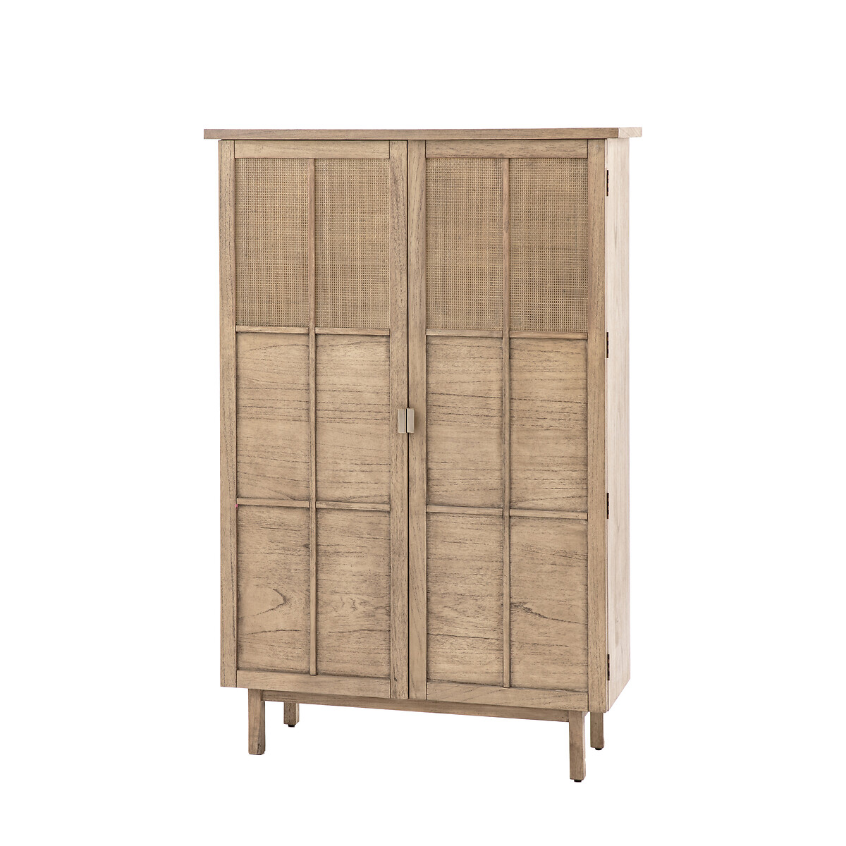 Bharhut Japandi Panelled Rattan 2 Door Cupboard wood, ÉDITÉ