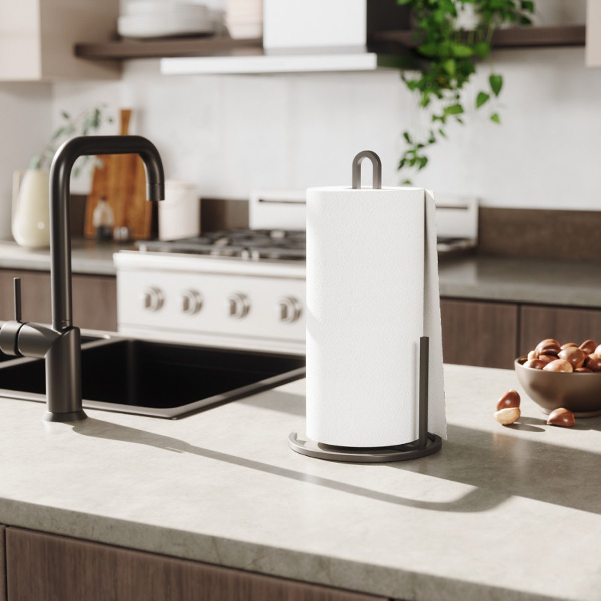 Porte essuie-tout métal design SQUIRE noir, UMBRA