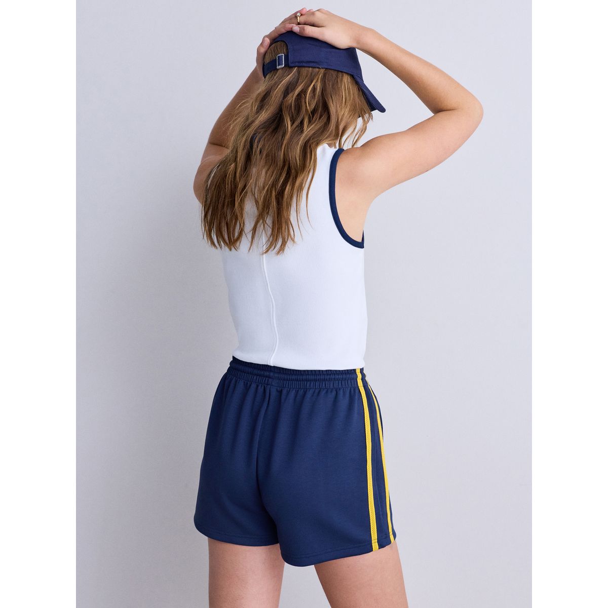 Short fluide à bandes latérales bleu marine, NEXT