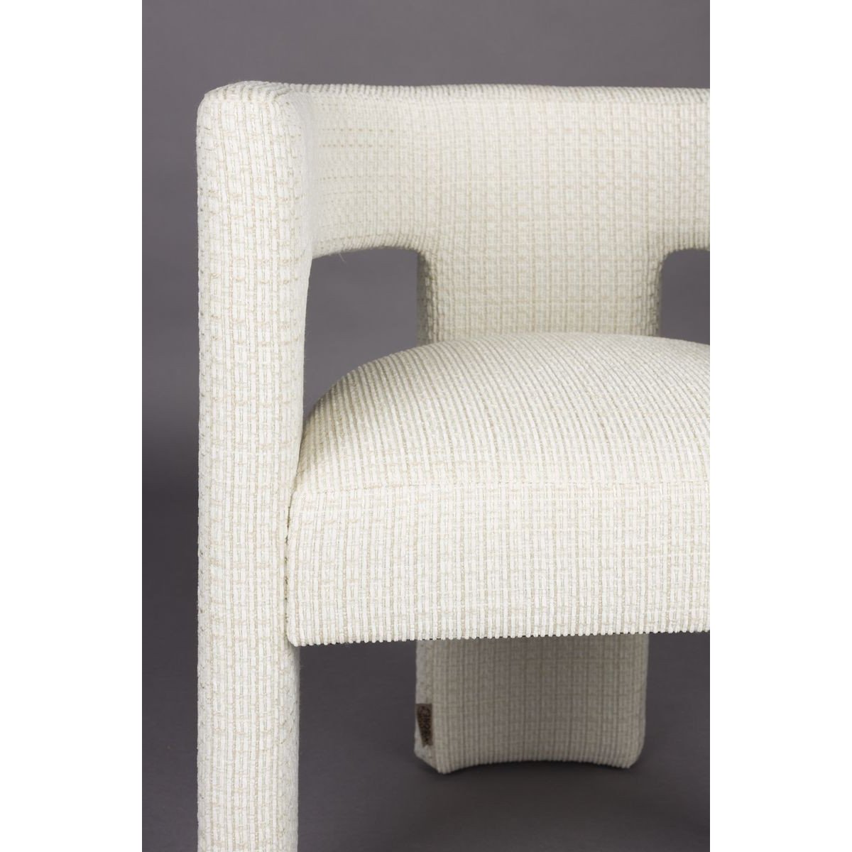 Fauteuil design en tissu, MEDINA blanc, DUTCHBONE