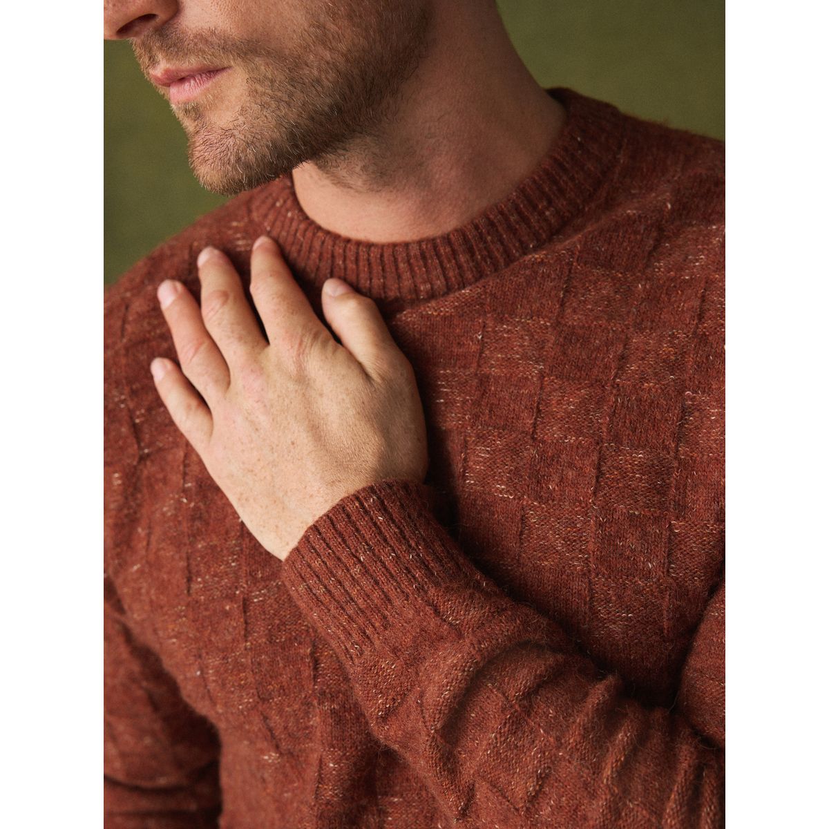 Pull ras du cou texturé orange rouillé, NEXT