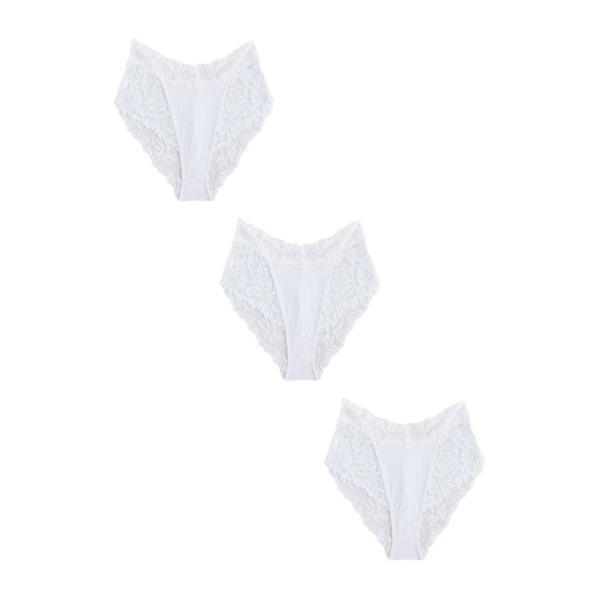 Culotte en dentelle ultra confort, lot de 3 blanc, NEXT