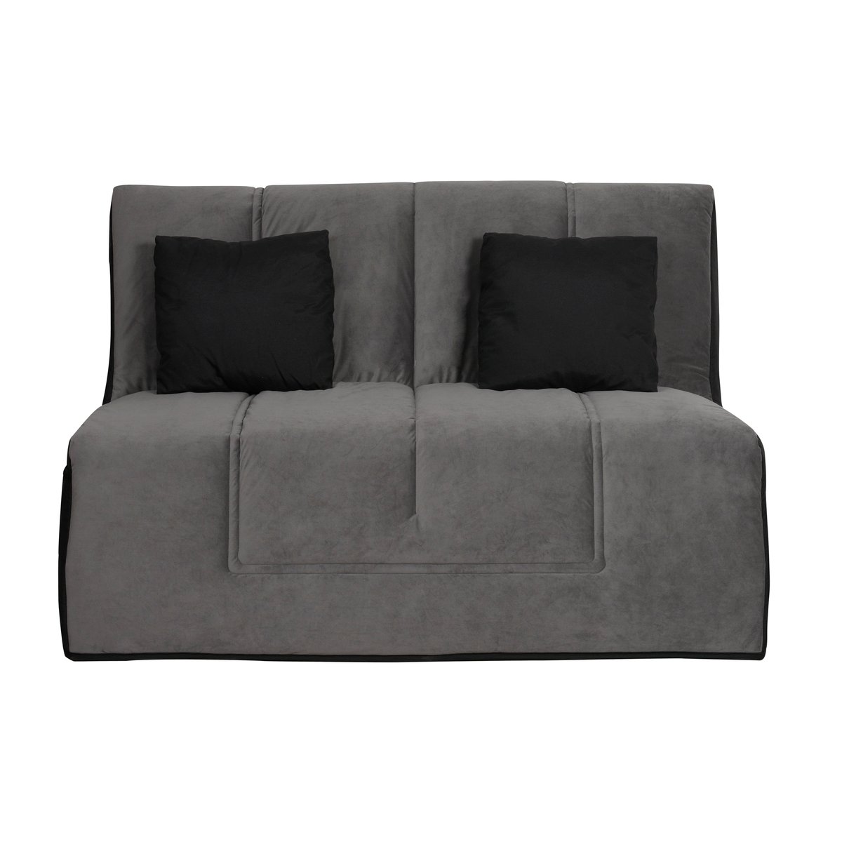 Banquette BZ WASHINGTON 140 x 190, matelas Simmons, angel noir gris fonce, RELAXIMA